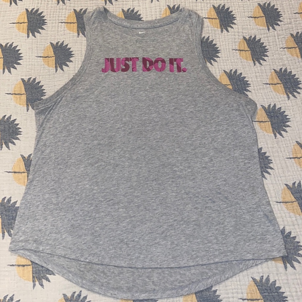 Nike Just Do It muscle tank in heather gray